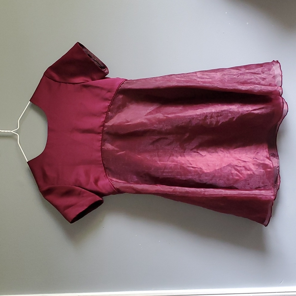 Von Bramlett, short sleeve, merlot, lined dress, size 12